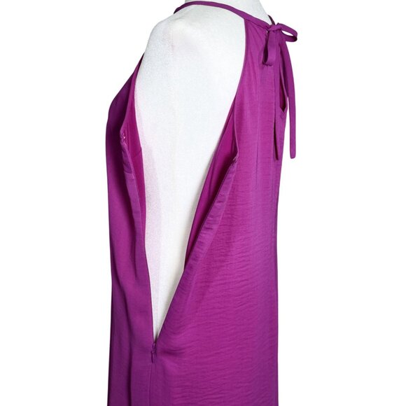 NWOT Banana Republic Womens Dress Size 4P Sleeveless Magenta Halter Tie Back Flo - Picture 3 of 10